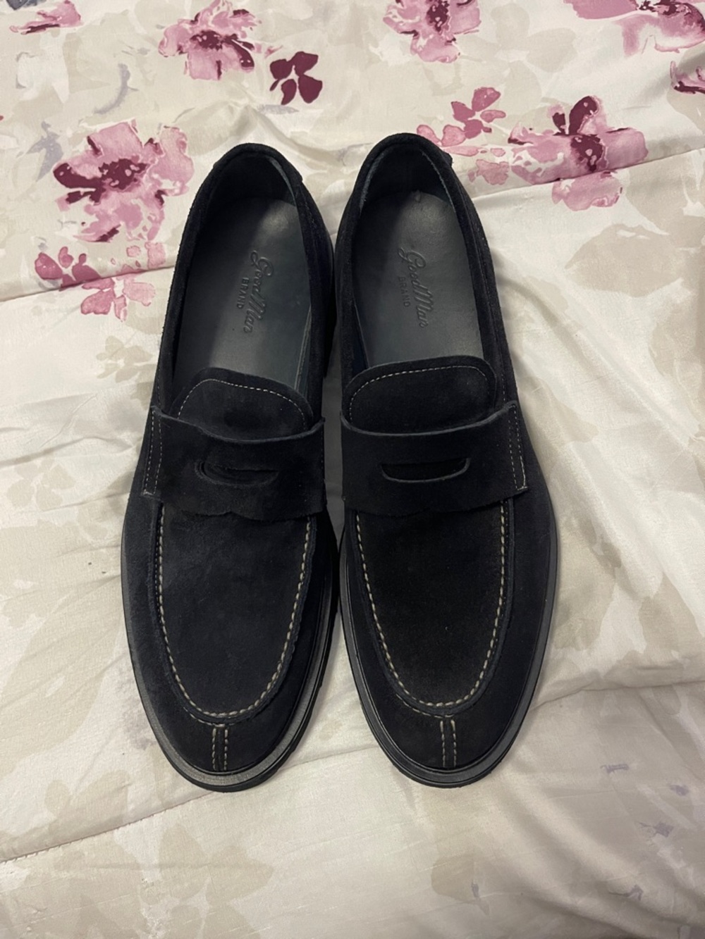 Good Man Brand Black Suede Penny Loafers